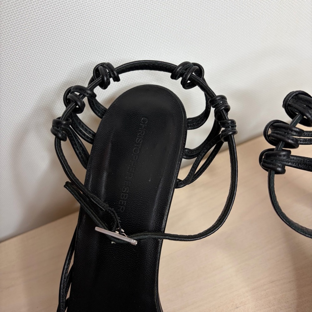 Christopher Esber Black Strappy Heels - Picture 3 of 7